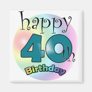 Blauwe Happy 40. Geburtstag Magnet