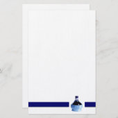 Blauweinflaschen - Geschirr Briefpapier (Vorne/Hinten)