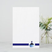 Blauweinflaschen - Geschirr Briefpapier (Stehend Vorderseite)