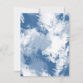 Blauweiß Abstrakt Moderne Pinselstriche Einladung (Rückseite)