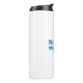 Blauweiß "Eklige Frau" Thermosbecher (Nach links gedreht)