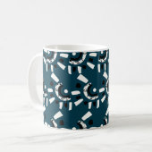 Blauweiß geometrische Abstrakt Moderne Cool Kaffeetasse (Vorderseite Links)