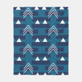 Blauweiß Moderne Geometrie Fleecedecke (Vorderseite)