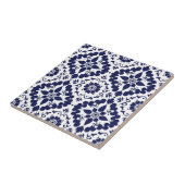 Blauweiß Traditionelle Symmetrie einfach Abstrakt Fliese (Seite)