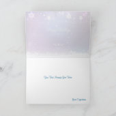 Blauweiß und Lila Weihnachtsschneeflocken Feiertagskarte (Innenseite)