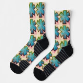 Blauweiß und pink "Star of Life" Ems Socken (Links)
