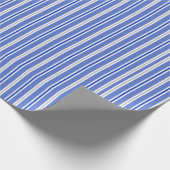 Blauweiß und Silberstreifen Geschenkpapier (Ecke)