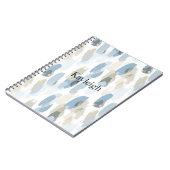 Blauweißcreme Abstrakt Notizblock (Linke Seite)