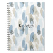 Blauweißcreme Abstrakt Notizblock (Vorderseite)