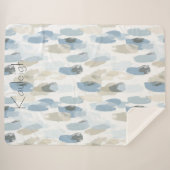 Blauweißcreme Abstrakt Sherpadecke (Vorderseite (Horizontal))