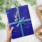 Blauweiße abstrakte Rentiere Moderne Weihnachten Geschenkpapier