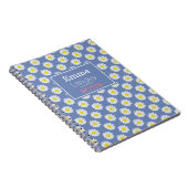 Blauweiße Blume Blumenmuster Daisy Notizblock (Rechte Seite)