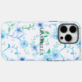 Blauweiße Blume Case-Mate iPhone Hülle (Rückseite (Horizontal))