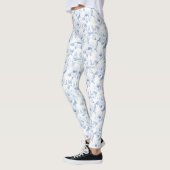 Blauweiße Blume Leggings (Links)
