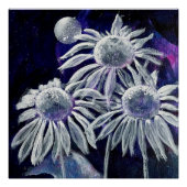 Blauweiße Blume Poster (Vorderseite)