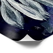 Blauweiße Blume Poster (Ecke)