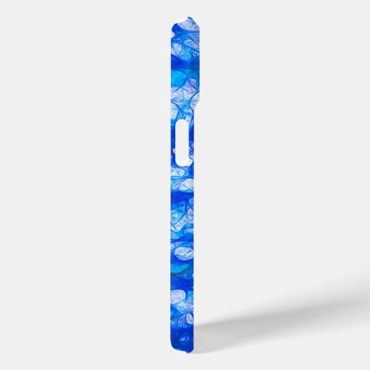 Blauweiße Blüten Moderne Blume Monogram Custom Case-Mate iPhone Hülle (Rückseite / Rechts)