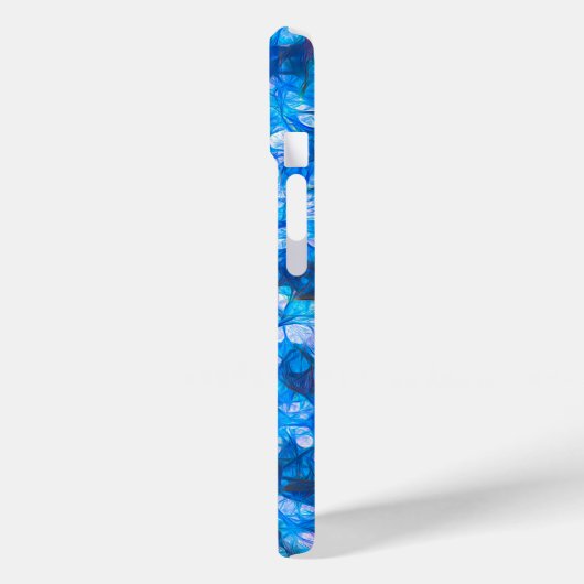 Blauweiße Blüten Moderne Blume Monogram Custom Case-Mate iPhone Hülle (Rückseite / Links)