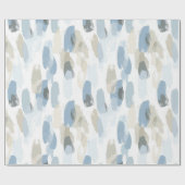 Blauweiße Creme Abstrakt Geburtstag Geschenkpapier (Flach)