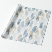 Blauweiße Creme Abstrakt Geburtstag Geschenkpapier (Ungerollt)