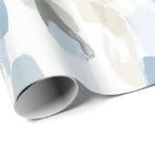 Blauweiße Creme Abstrakt Geburtstag Geschenkpapier (Rolleneckpunkt)