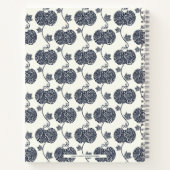 Blauweiße Eleganäpfel Vintages Verziertes Muster Notizblock (Rückseite)