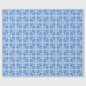 Blauweiße Fliese, Aquarellmuster. Geschenkpapier (Flach)