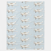 Blauweiße Flugzeuge Fleecedecke (Vorderseite)
