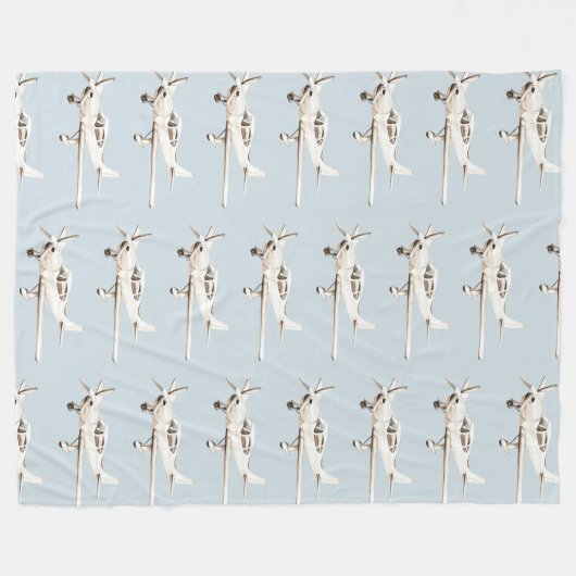 Blauweiße Flugzeuge Fleecedecke (Vorderseite (Horizontal))