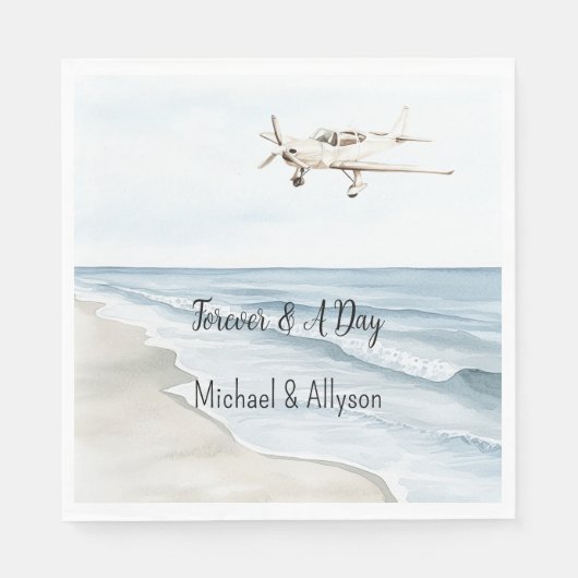 Blauweiße Flugzeuge Serviette (Vorderseite)