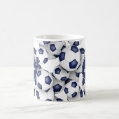 Blauweiße Fußballmannschaftsfarben Coach-Name Kaffeetasse (Mittel)
