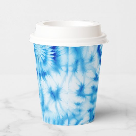 Blauweiße Gefärbte Krawatte Pappbecher (Rechts)