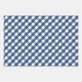 Blauweiße gemischte rustikale Muster Hirschholz Ka Geschenkpapier Set (Vorderseite)