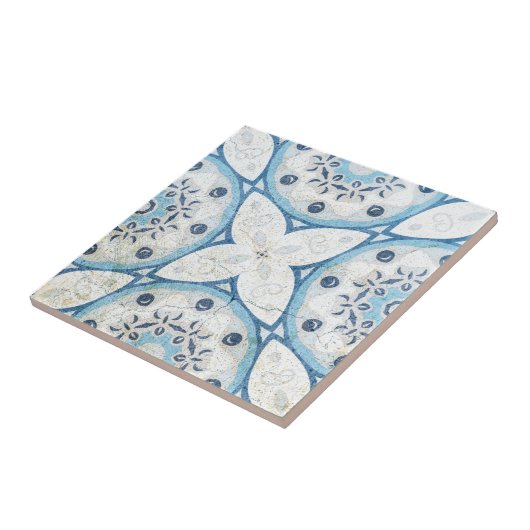 Blauweiße gestörte Stone-Look-Mosaik Fliese (Seite)