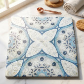 Blauweiße gestörte Stone-Look-Mosaik Fliese