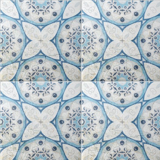 Blauweiße gestörte Stone-Look-Mosaik Fliese