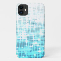 Blauweiße glänzende Glitzern Personalisiert