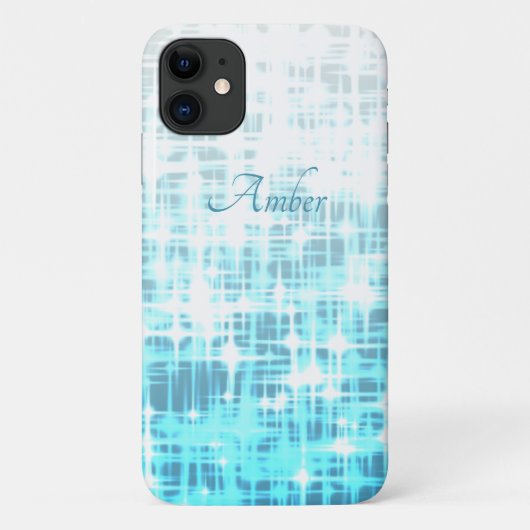 Blauweiße glänzende Glitzern Personalisiert Case-Mate iPhone Hülle (Rückseite)