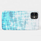 Blauweiße glänzende Glitzern Personalisiert Case-Mate iPhone Hülle (Rückseite (Horizontal))