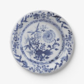 Blauweiße Imitate Porzellan Chinoiserie Zwiebel-Pa Pappteller (Vorderseite)