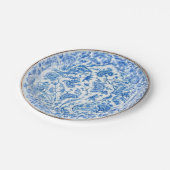 Blauweiße Imitate Porzellanströmung Blütenweide Pappteller (Schrägansicht)
