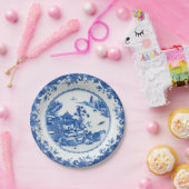 Blauweiße Imitate Porzellanströmung Chinoiserie We Pappteller (Party)