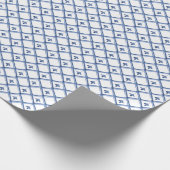 Blauweiße Keramik Look Diamond Muster Geschenk Geschenkpapier (Ecke)