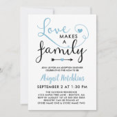 Blauweiße Liebe macht eine Dusche in der Adoption. Einladung (Vorderseite)