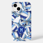 Blauweiße mit Monogramm Gürtelkugeln Case-Mate iPhone Hülle (Rückseite)