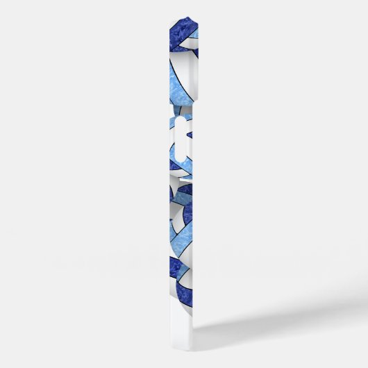 Blauweiße mit Monogramm Gürtelkugeln Case-Mate iPhone Hülle (Rückseite / Rechts)