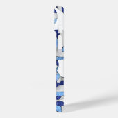 Blauweiße mit Monogramm Gürtelkugeln Case-Mate iPhone Hülle (Rückseite / Links)