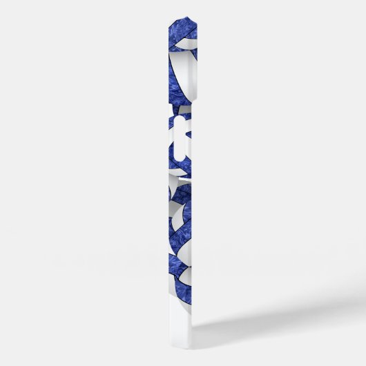 Blauweiße mit Monogramm Gürtelkugeln Case-Mate iPhone Hülle (Rückseite / Rechts)