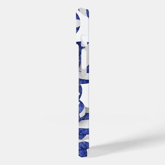 Blauweiße mit Monogramm Gürtelkugeln Case-Mate iPhone Hülle (Rückseite / Links)