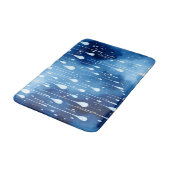 Blauweiße Natur Rindrops Muster Bath Mat Badematte (Schrägansicht)
